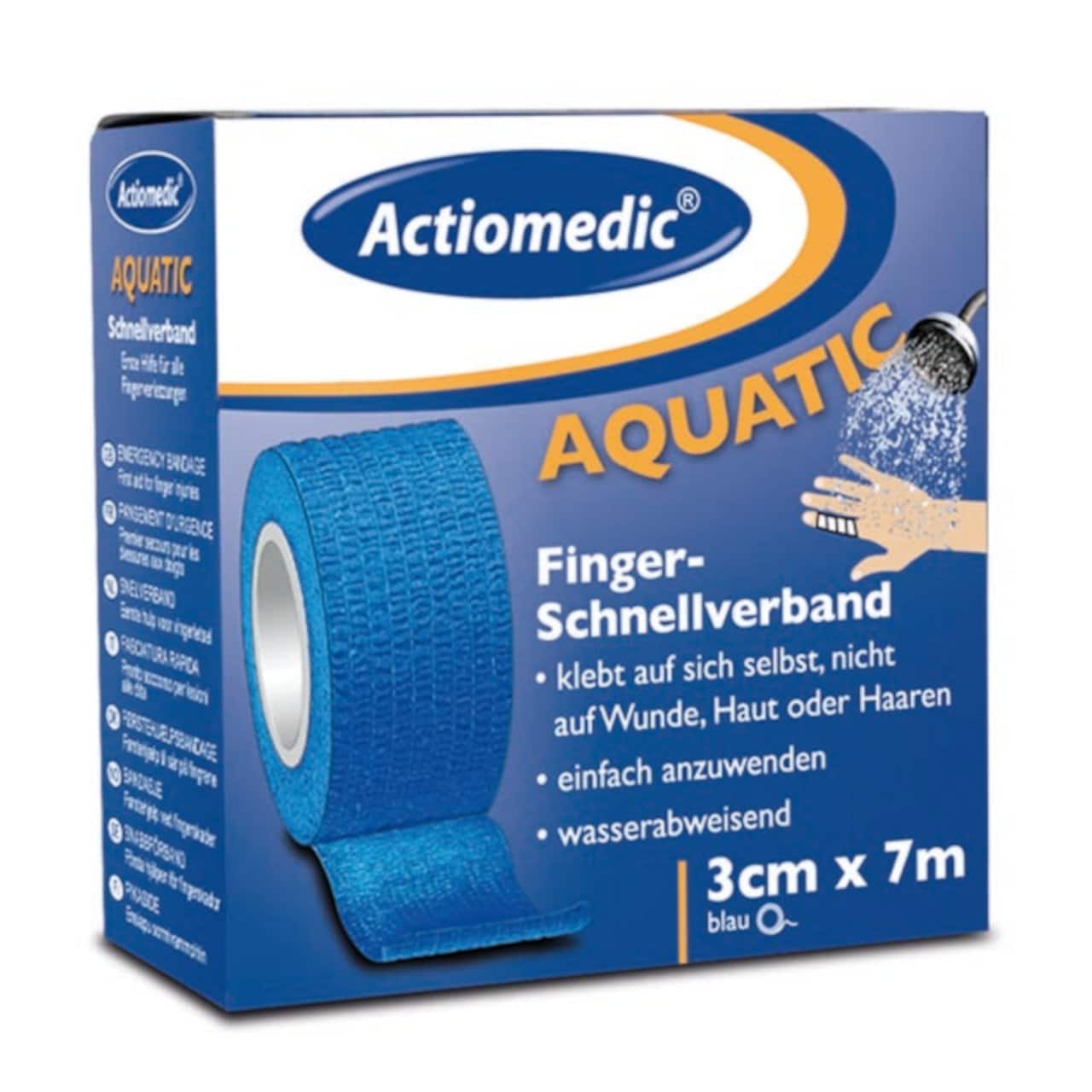Actiomedic AQUATIC Schnellverband grün, 3 cm x 7 m, selbsthaftend