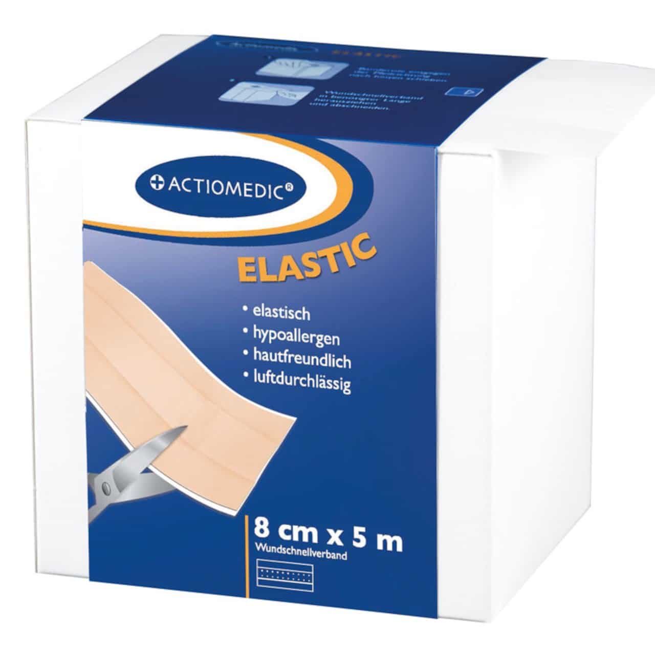 Actiomedic® ELASTIC Wundschnellverband hautfarben, 8 cm x 5 m