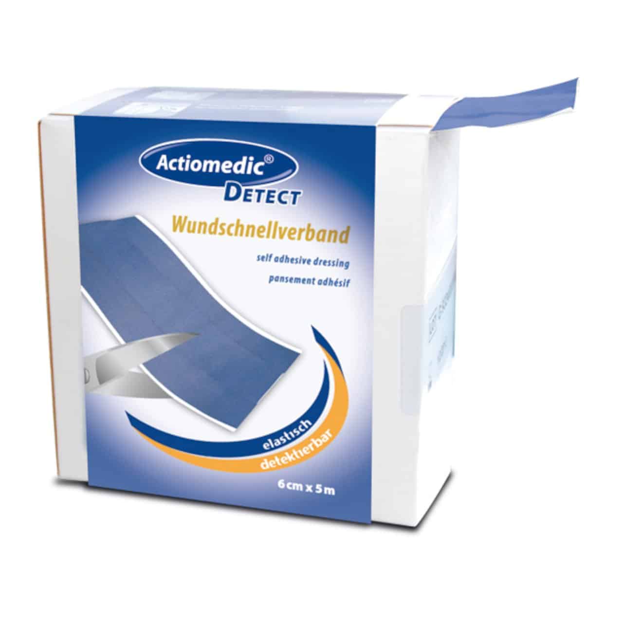 Actiomedic® DETECT Wundschnellverband, elastisch, 8 cm x 5 m