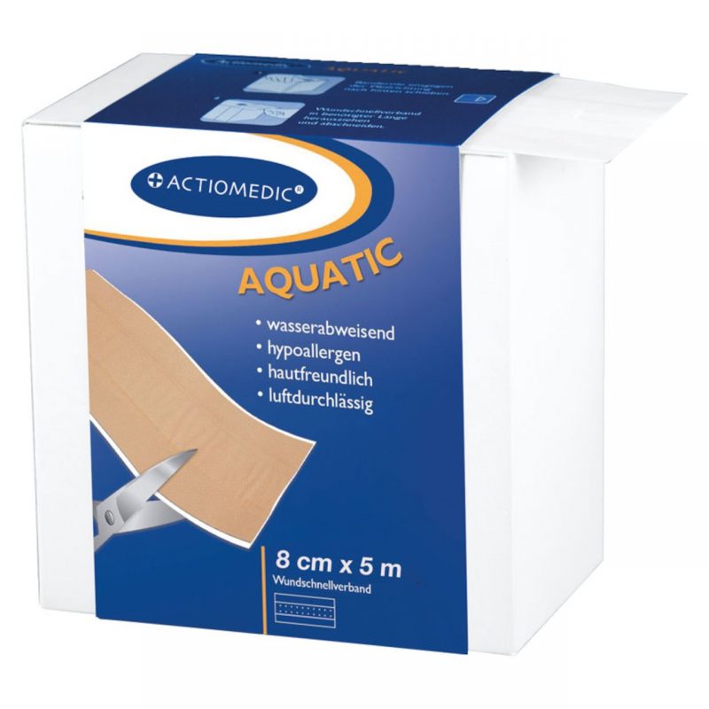 Actiomedic® AQUATIC Wundschnellverband, 8 cm x 5 m, hautfarben