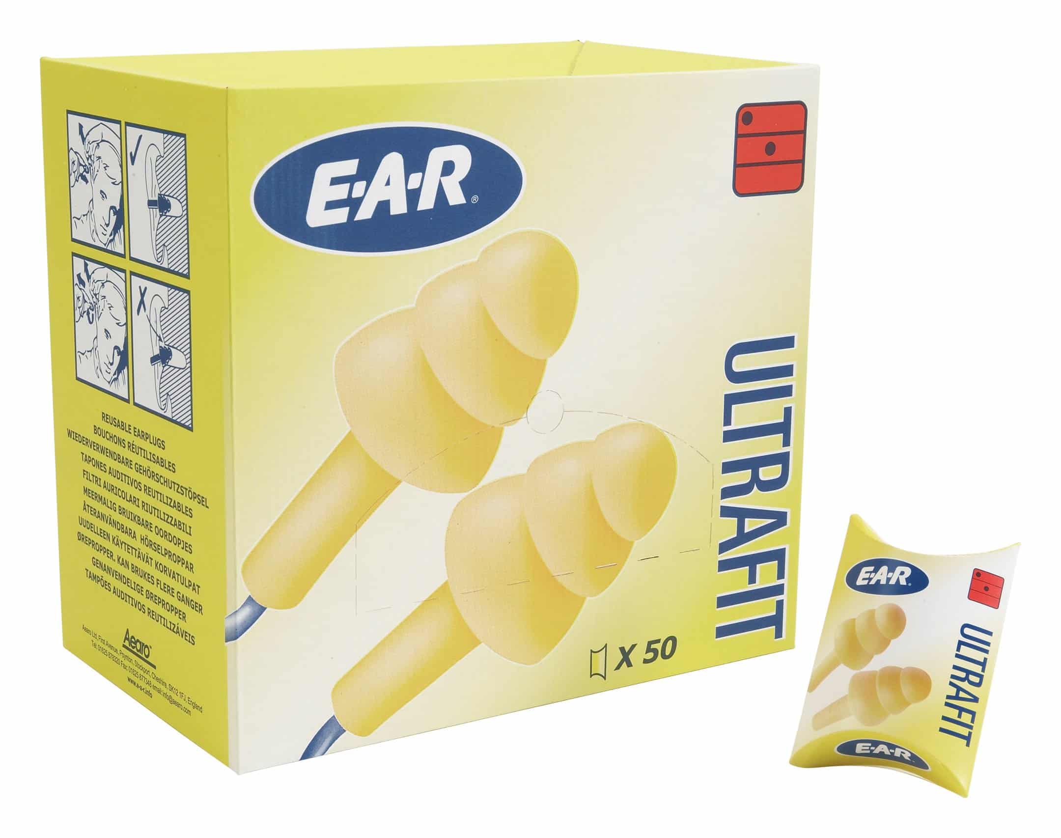 3M EAR Ultra Fit Gehörschutzstöpsel SNR 32 dB(A), 50 Paar in Spenderbox – Bild 4