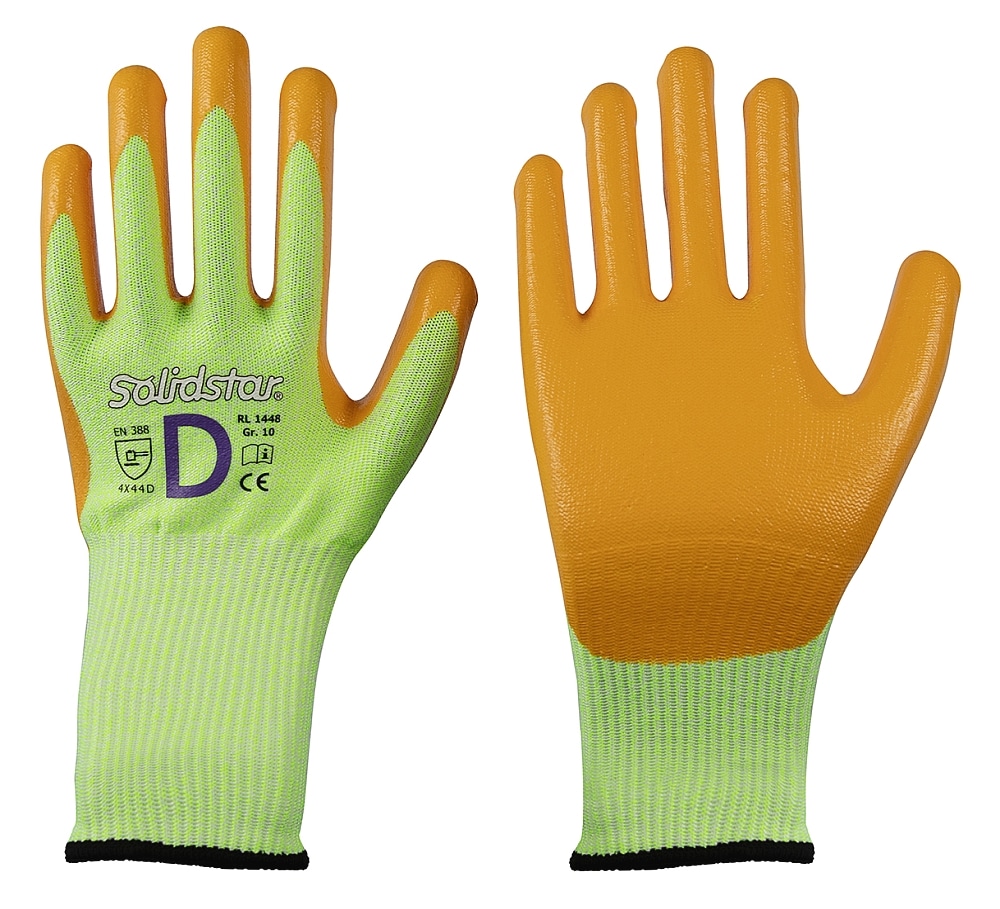 Schnittschutzhandschuh, Neon, lang, Schnittschutzlevel D