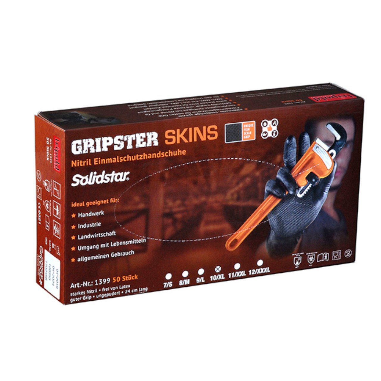 Nitril Gripster Einweghandschuh schwarz Artikel 1399 -50er Box- – Bild 2