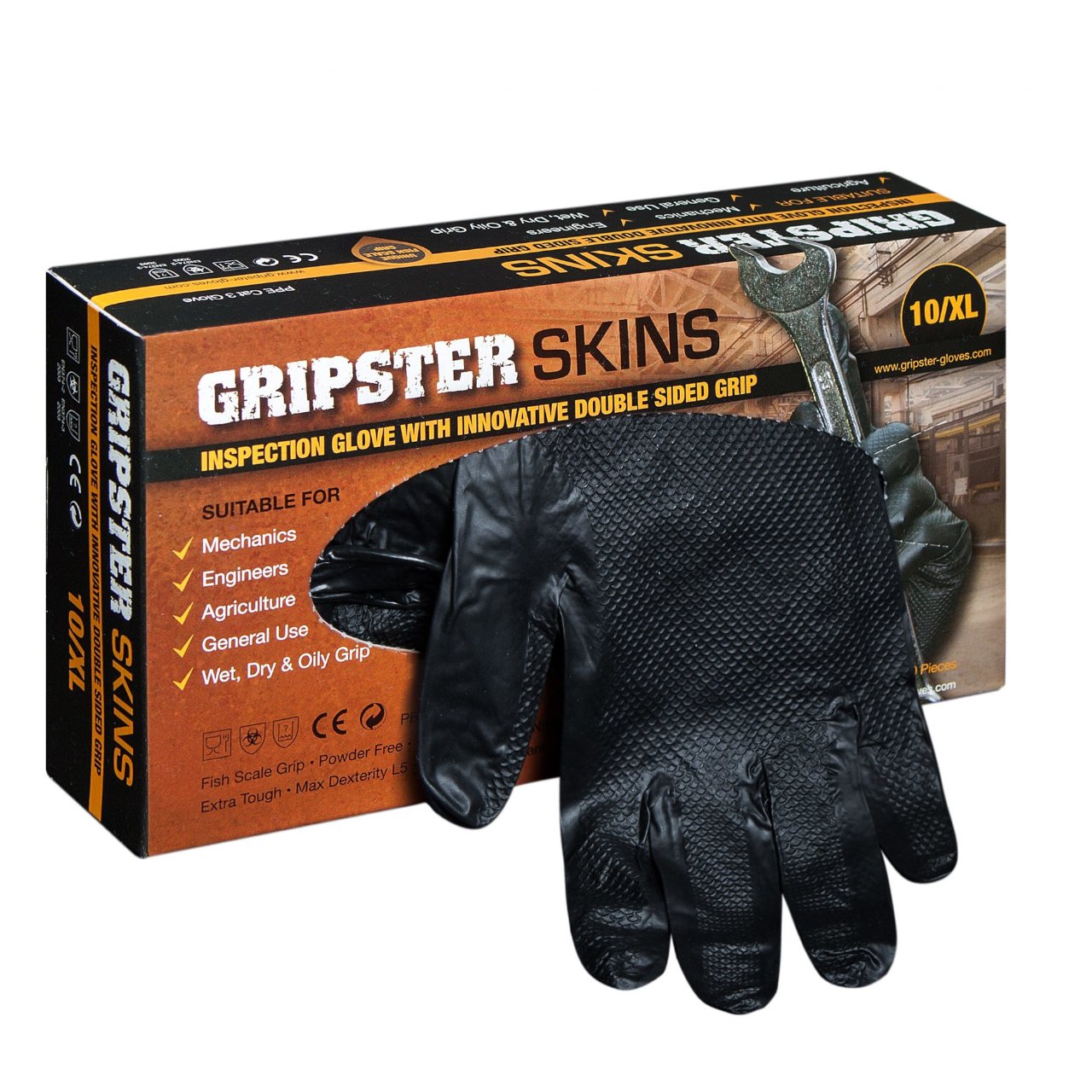 Nitril Gripster Einweghandschuh schwarz Artikel 1399 -50er Box- – Bild 3