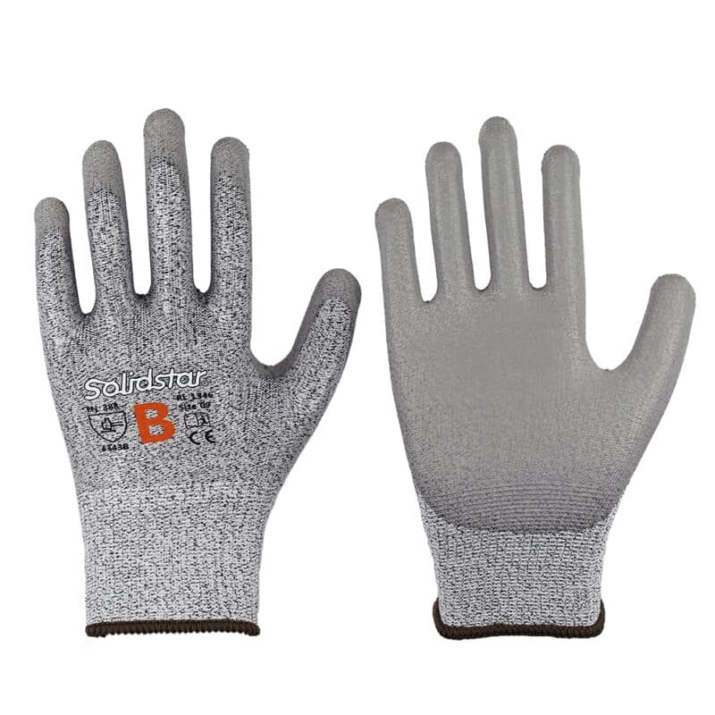 Feinstrick Schnittschutzhandschuh mit PU, Schnittschutzlevel B