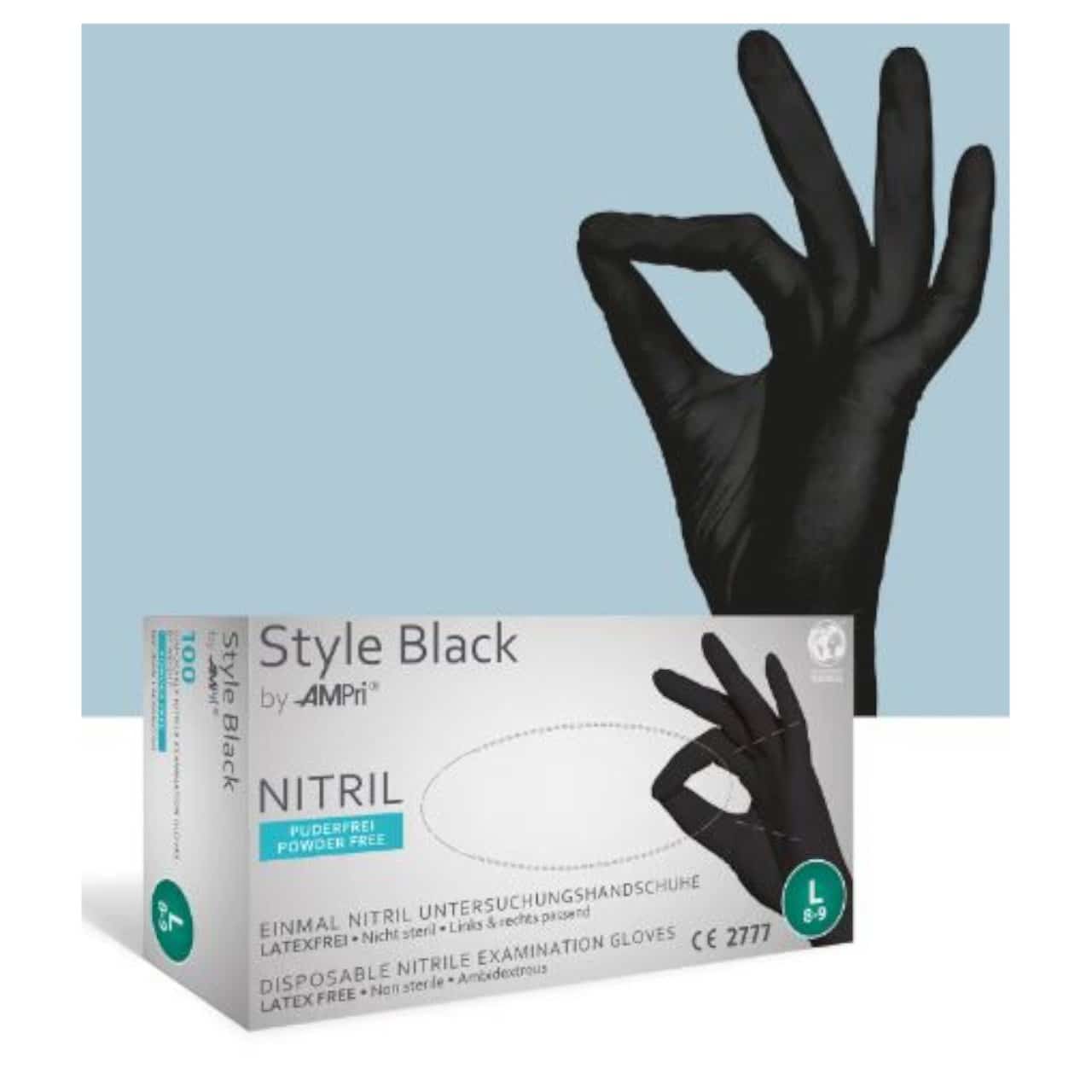 Ampri Style Black Nitrilhandschuhe - 100er BOX - Black – Bild 2