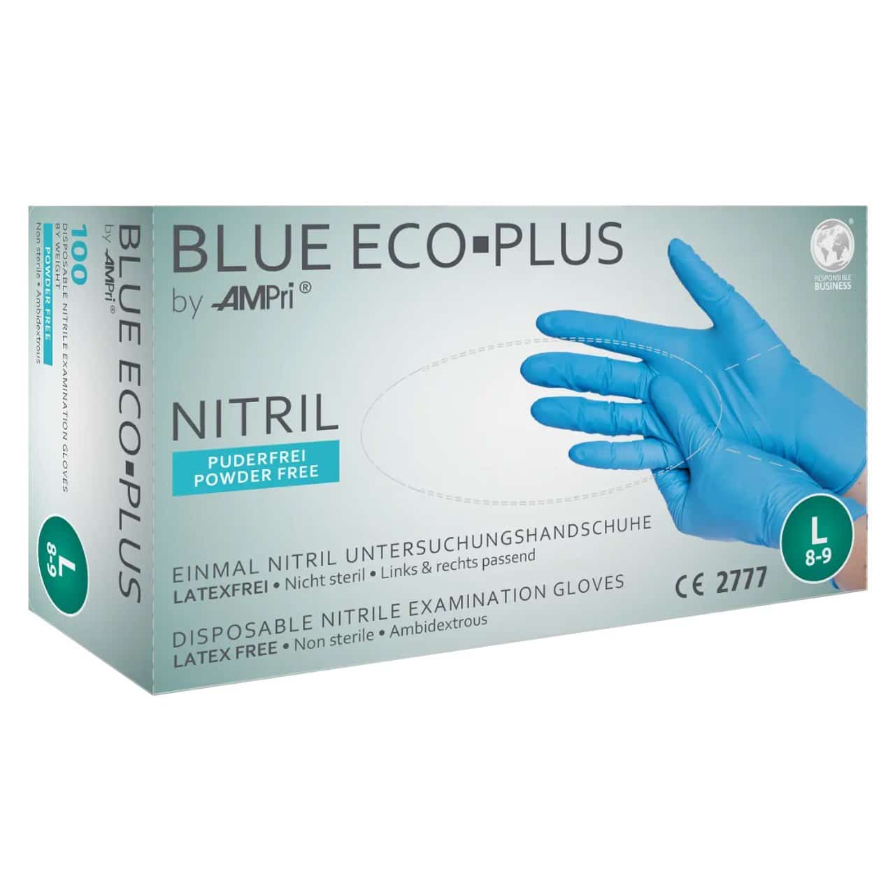 Ampri Blue Eco Plus Nitrilhandschuhe - 100er Box – Bild 2