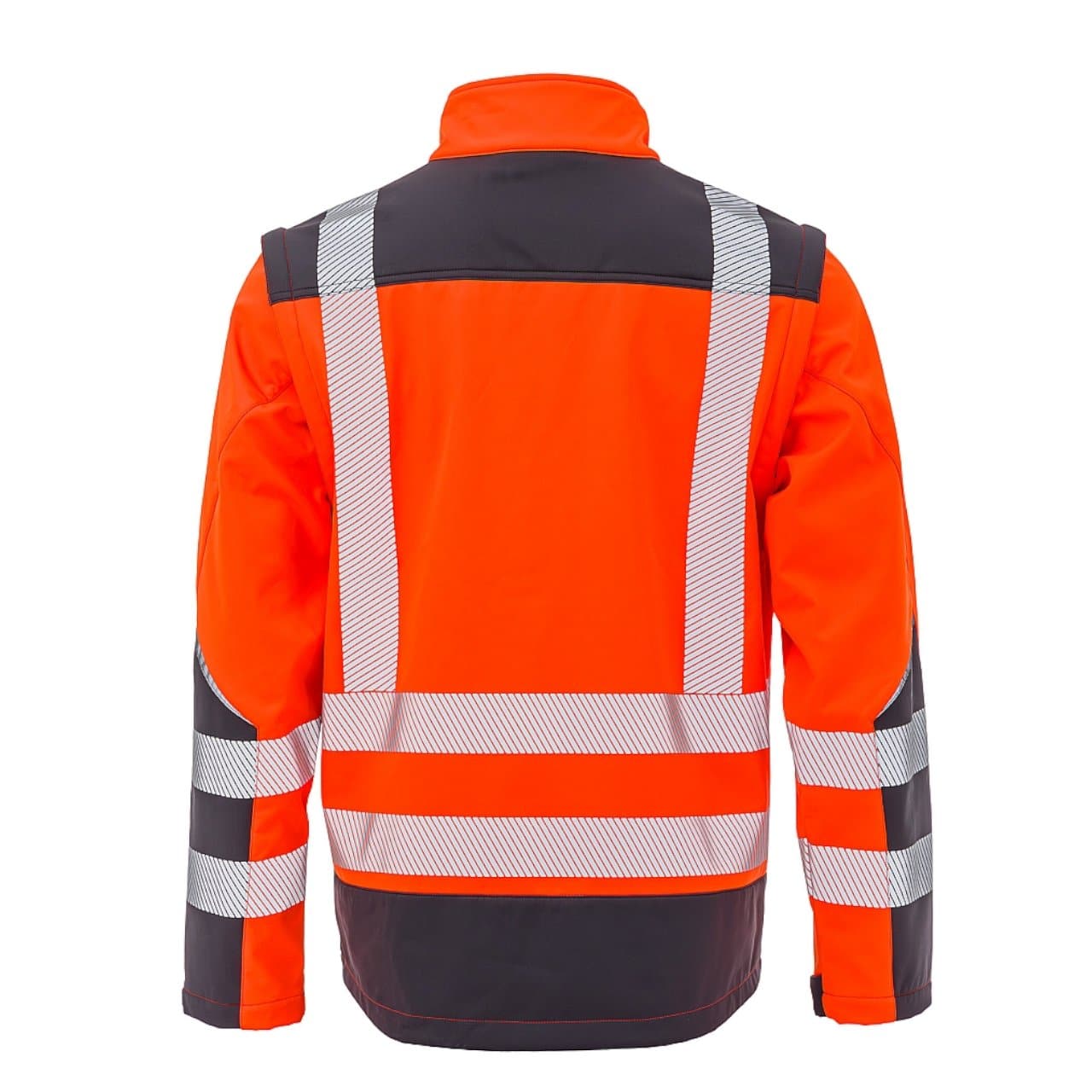 Warnschutz Softshelljacke • Bright Line • warnorgange/grau • neongelb/grau • LeiKaTex® – Bild 4
