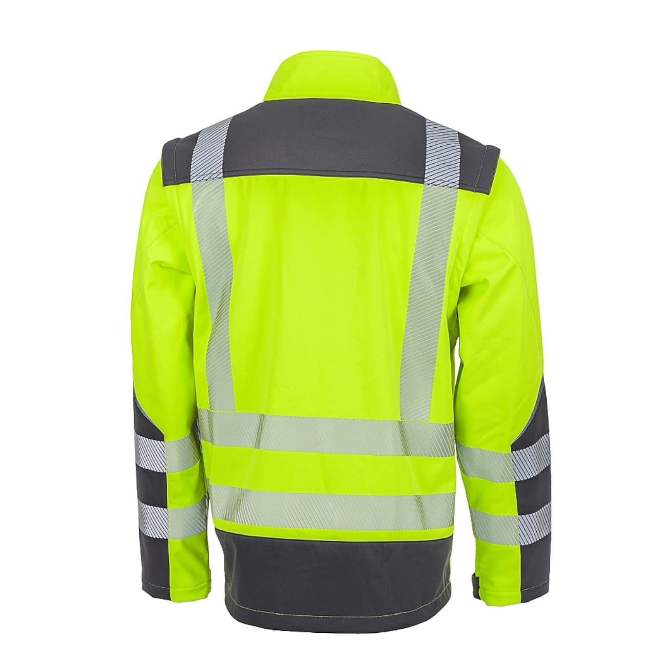 Warnschutz Softshelljacke • Bright Line • warnorgange/grau • neongelb/grau • LeiKaTex® – Bild 2