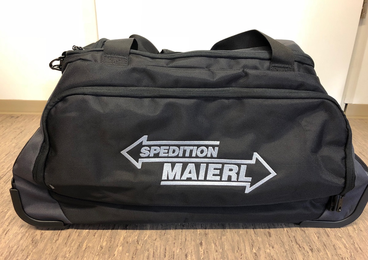 Rollreisetasche Stick Protex Nürnberg Textilveredelung Stickerei Druck