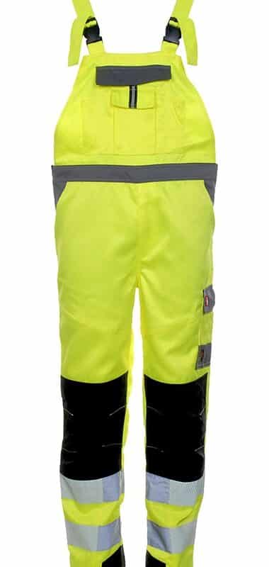 LeiKaTex® | BRIGHT LINE | Latzhose | neongelb/grau