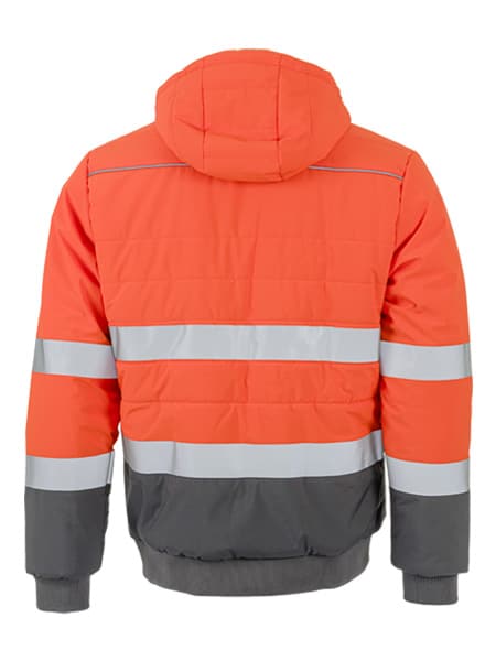 LeiKaTex® | BRIGHT LINE | Steppjacke | Warnschutz |warnorange-grau – Bild 3