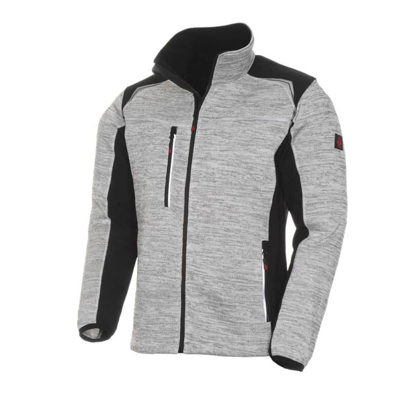 LeiKaTex® | REFLEECE | Strickfleece-Jacke | hellgrau-meliert