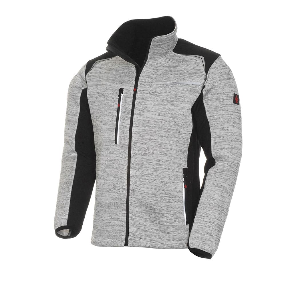 LeiKaTex® | REFLEECE | Strickfleece-Jacke | hellgrau-meliert