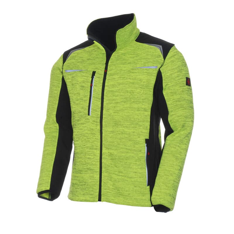 LeiKaTex® | REFLEECE | Strickfleece-Jacke | gelb-meliert