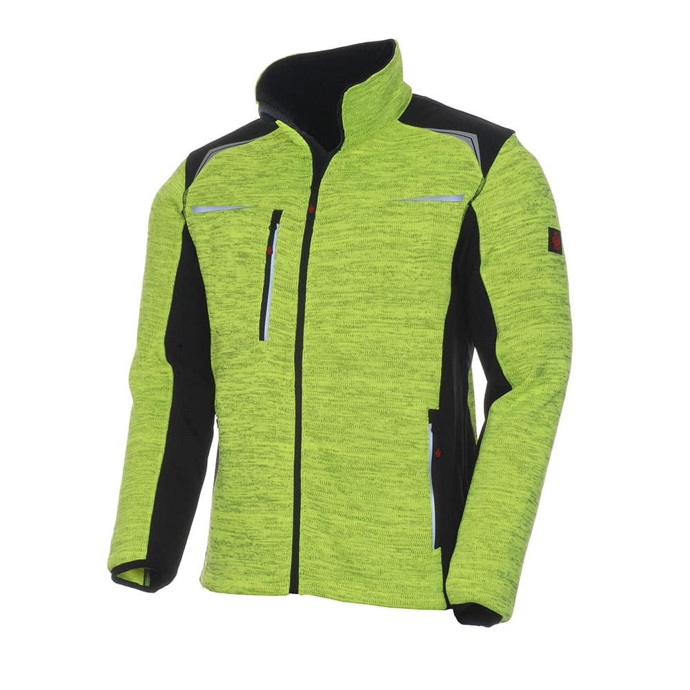 LeiKaTex® | REFLEECE | Strickfleece-Jacke | gelb-meliert