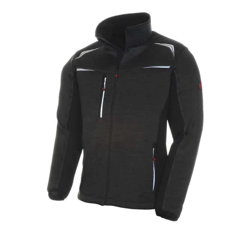 LeiKaTex® | REFLEECE | Strickfleece-Jacke | anthrazit-meliert