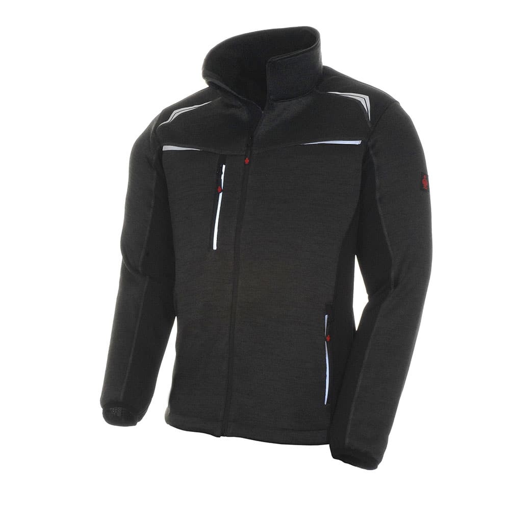 LeiKaTex® | REFLEECE | Strickfleece-Jacke | anthrazit-meliert