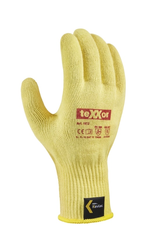 teXXor® Mittelstrick-Handschuhe ARAMID mit Noppen Schnittschutzklasse B – Bild 2