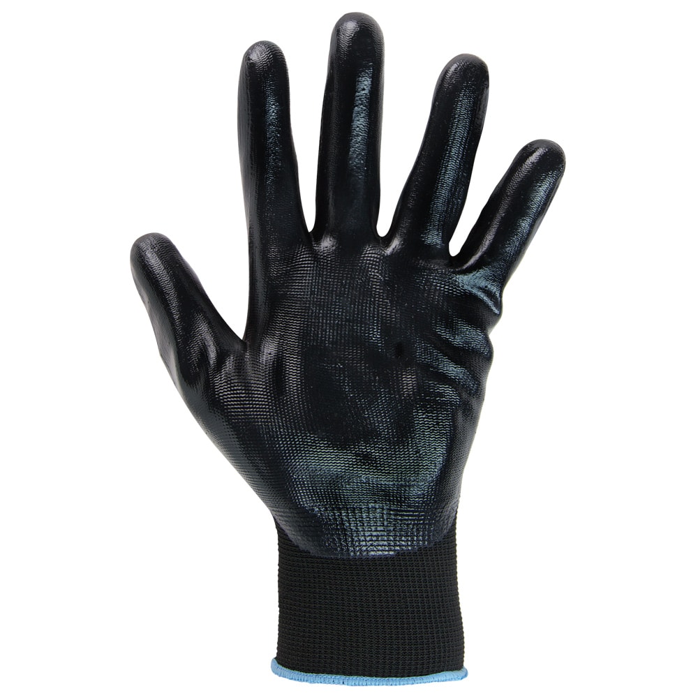 Nylon Feinstrick Handschuh mit Nitril-Beschichtung schwarz – Bild 3