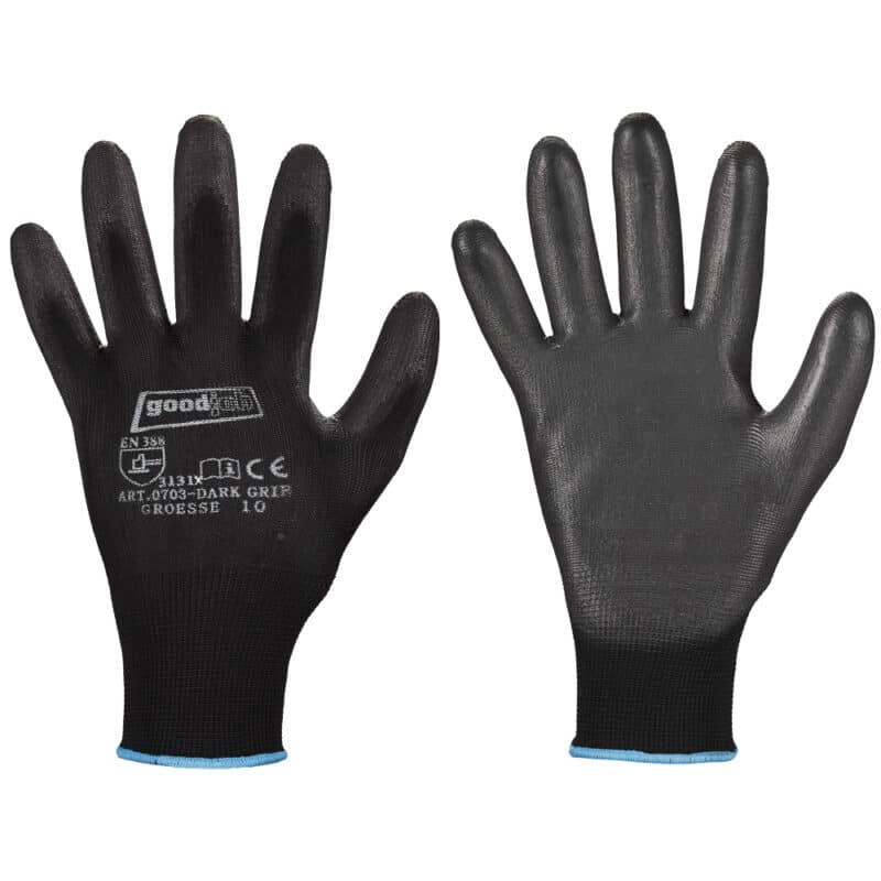 Nylon Feinstrickhandschuh GOODJOB® schwarz, mit PU Bechichtung